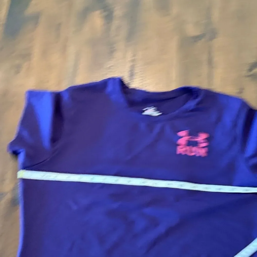 Under Armour Purple Short Sleeve Run Tee with Pink Logo - Picture 6 of 6